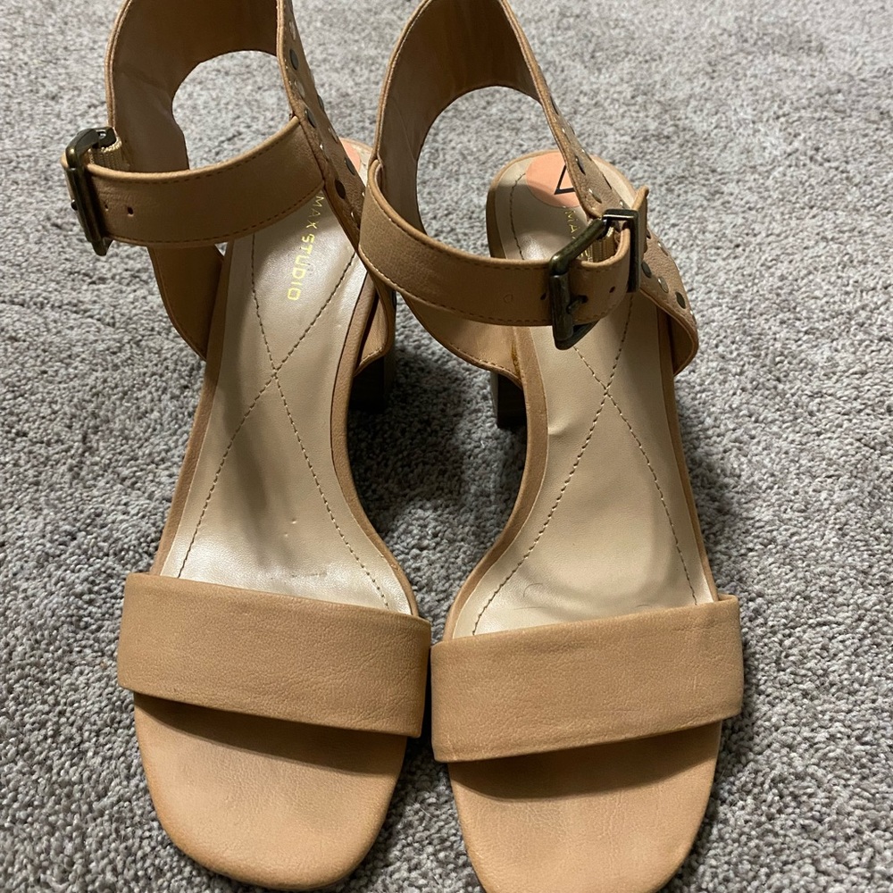 Tan heeled sandals